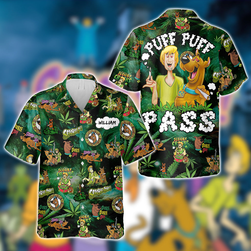 Personalized Puff Puff Pass Hawaiian Shirt Custom Name Gift