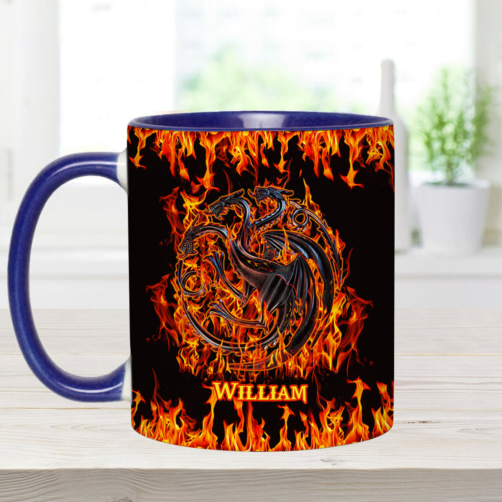 Personalized Fire & Blood Game Accent Mug Custom Name Gift