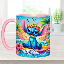 Load image into Gallery viewer, Personalized Ohana Accent Mug Custom Name Tropical Gift
