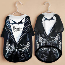 Load image into Gallery viewer, Personalized Skellington Dog Shirt Custom Pet Costume
