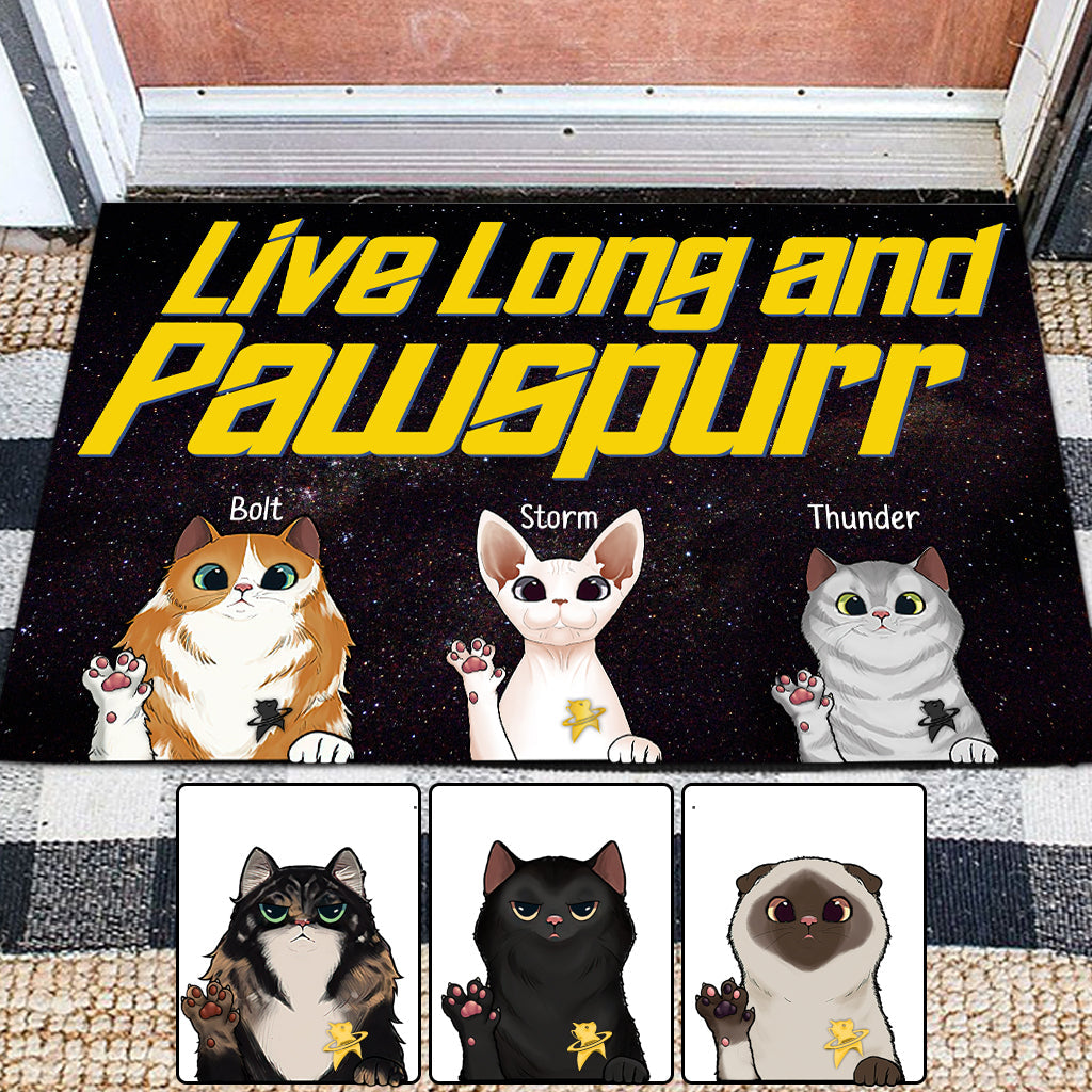 Personalized Star Trek Cat Doormat Custom Name Gift for Pet Lovers