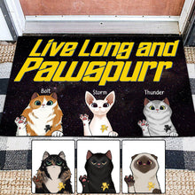 Load image into Gallery viewer, Personalized Star Trek Cat Doormat Custom Name Gift for Pet Lovers
