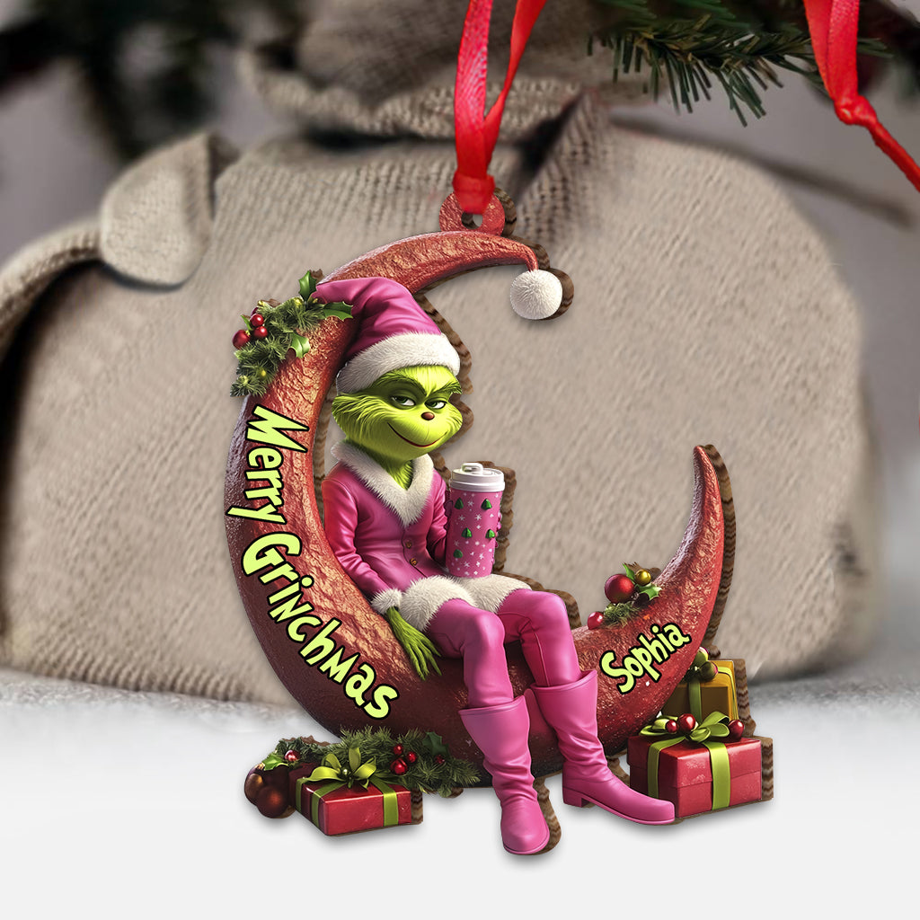 Personalized Grinch Christmas Ornament Custom Name Gift