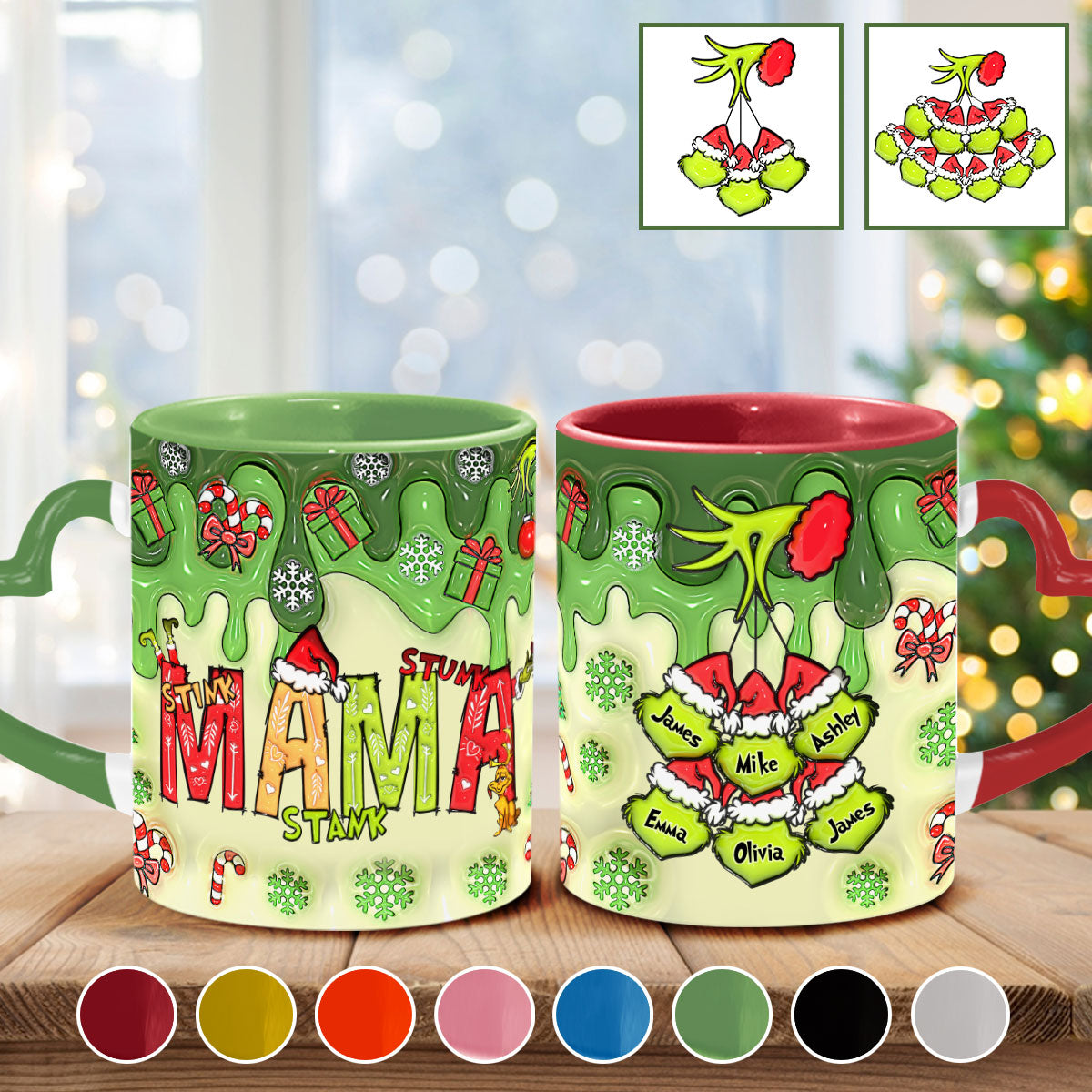Personalized Heart Handle Mug Custom Name Gift for Mom