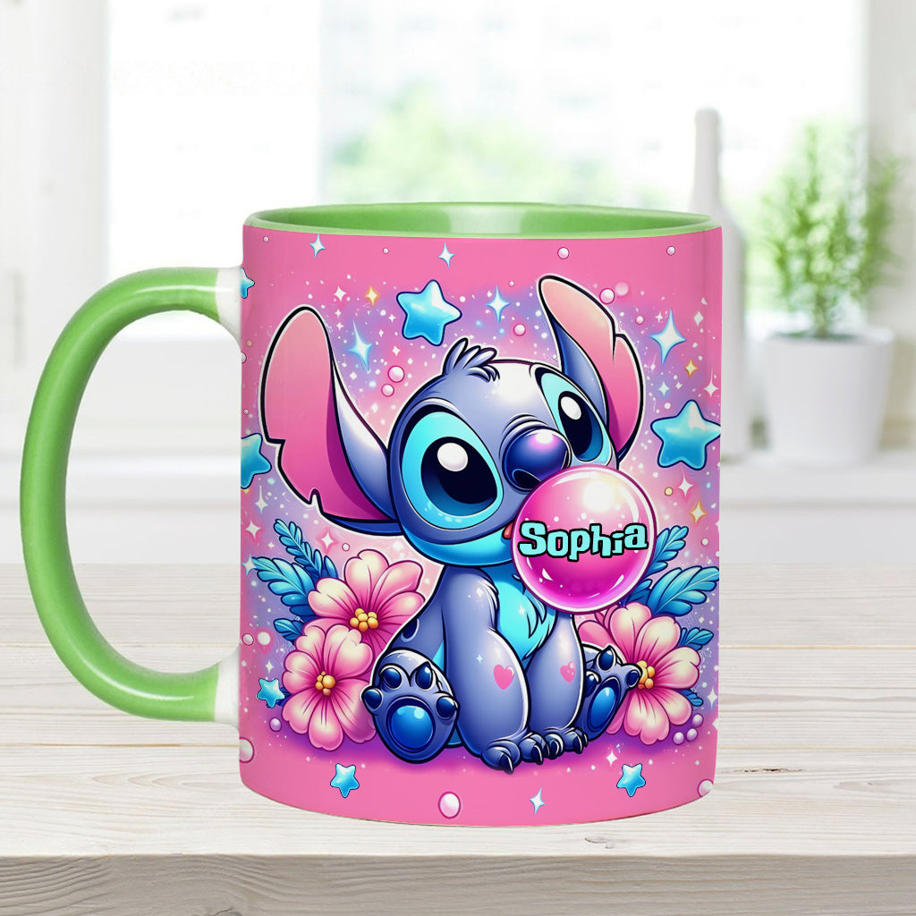 Personalized Pink Accent Mug Custom Name Gift for Birthday