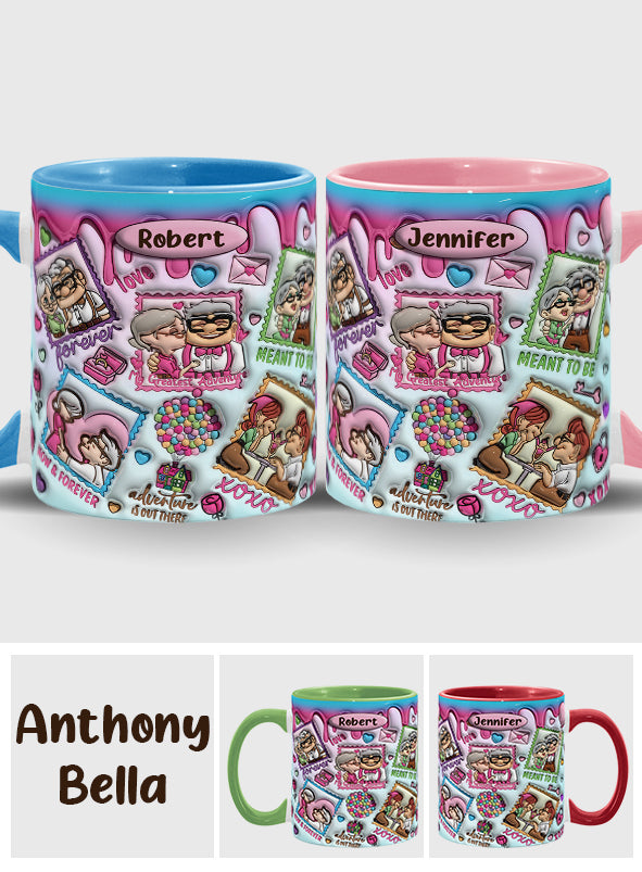 Personalized Two-Tone Accent Mug Custom Name Gift for Couples