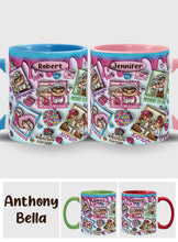 Load image into Gallery viewer, Personalized Two-Tone Accent Mug Custom Name Gift for Couples
