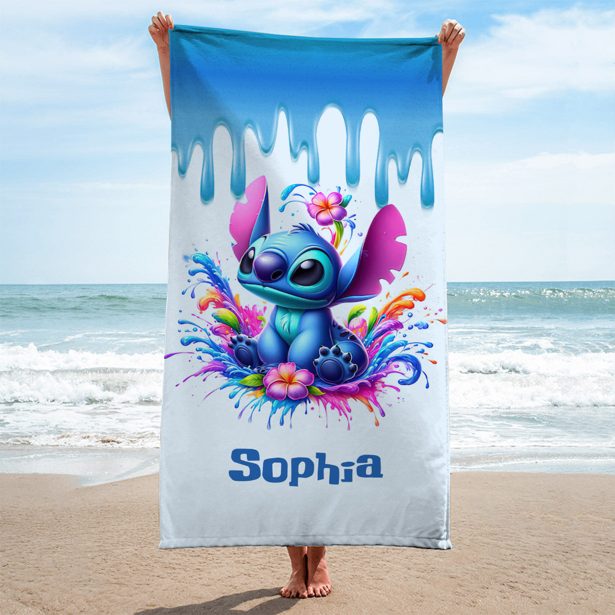 Personalized Ohana Beach Towel Custom Name Gift for Summer
