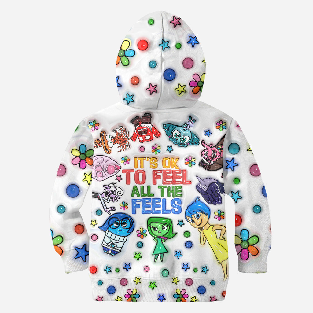 Personalized All Over Shirt with Fun 'All The Feels' Design for Kids