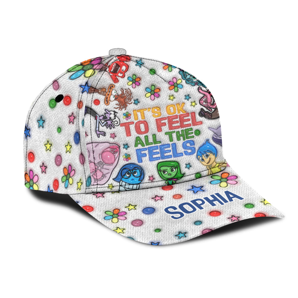 Personalized Classic Cap It's Ok to Feel All the Feels Custom Name Gift for Kids