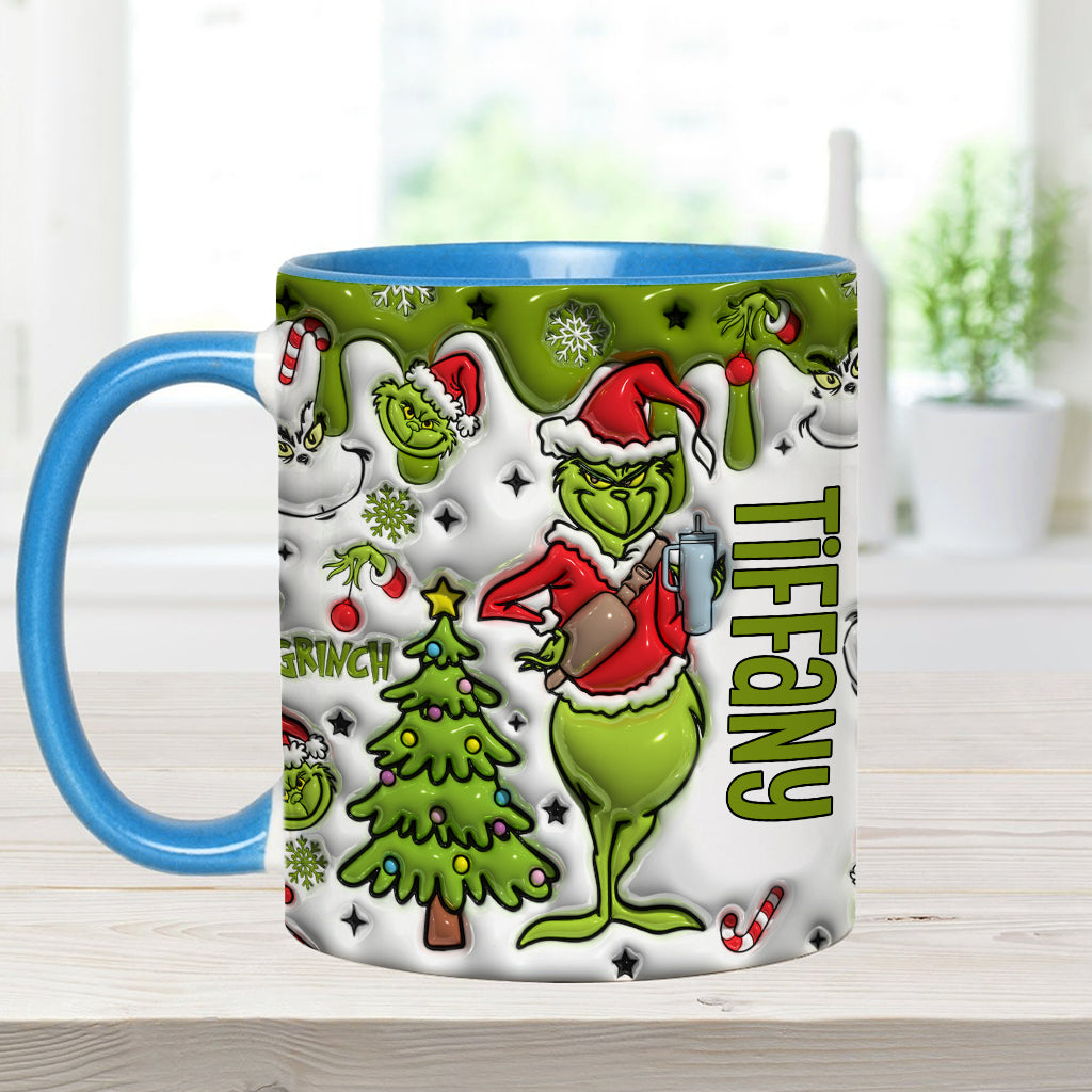 Personalized Grinch Accent Mug Custom Name Gift for Christmas