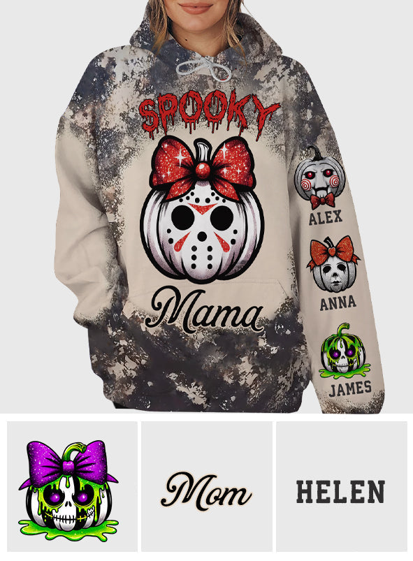 Personalized Spooky Mama All Over Shirt for Mom | Custom Name Gift