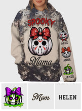 Load image into Gallery viewer, Personalized Spooky Mama All Over Shirt for Mom | Custom Name Gift
