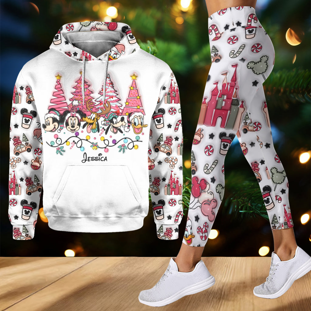 Personalized Christmas Mouse Hoodie and Leggings Gift for Kids