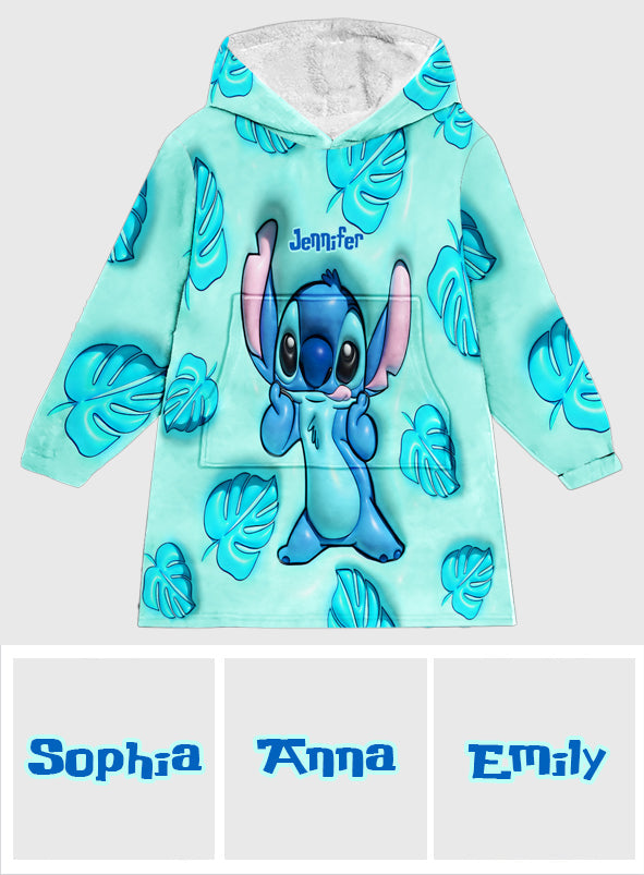 Personalized Ohana Blanket Hoodie Custom Name Gift for Family