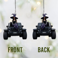 Load image into Gallery viewer, Personalized Witch Car Ornament Custom Name Gift for Halloween
