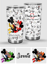 Load image into Gallery viewer, Personalized I Love You Mouse Couple Tumbler Custom Name Gift
