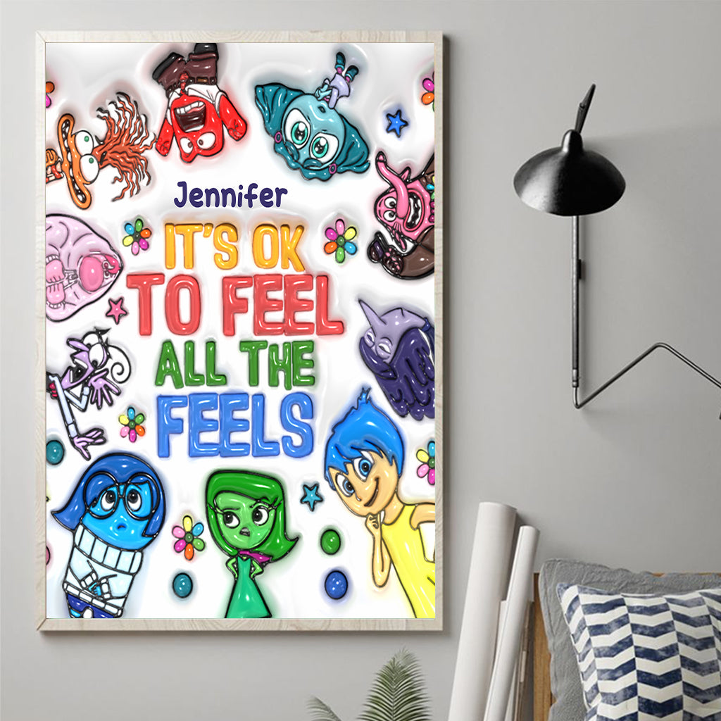 Personalized Canvas Print It's Ok To Feel All The Feels Gift for Kids