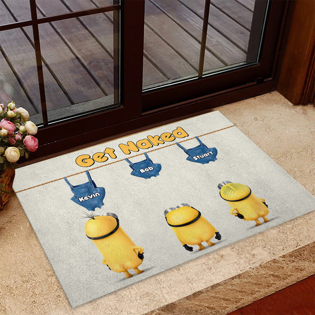 Personalized Get Naked Doormat with Custom Names | Fun Gift for Family