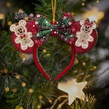 Load image into Gallery viewer, Personalized Christmas Mouse Ears Ornament Custom Name Gift
