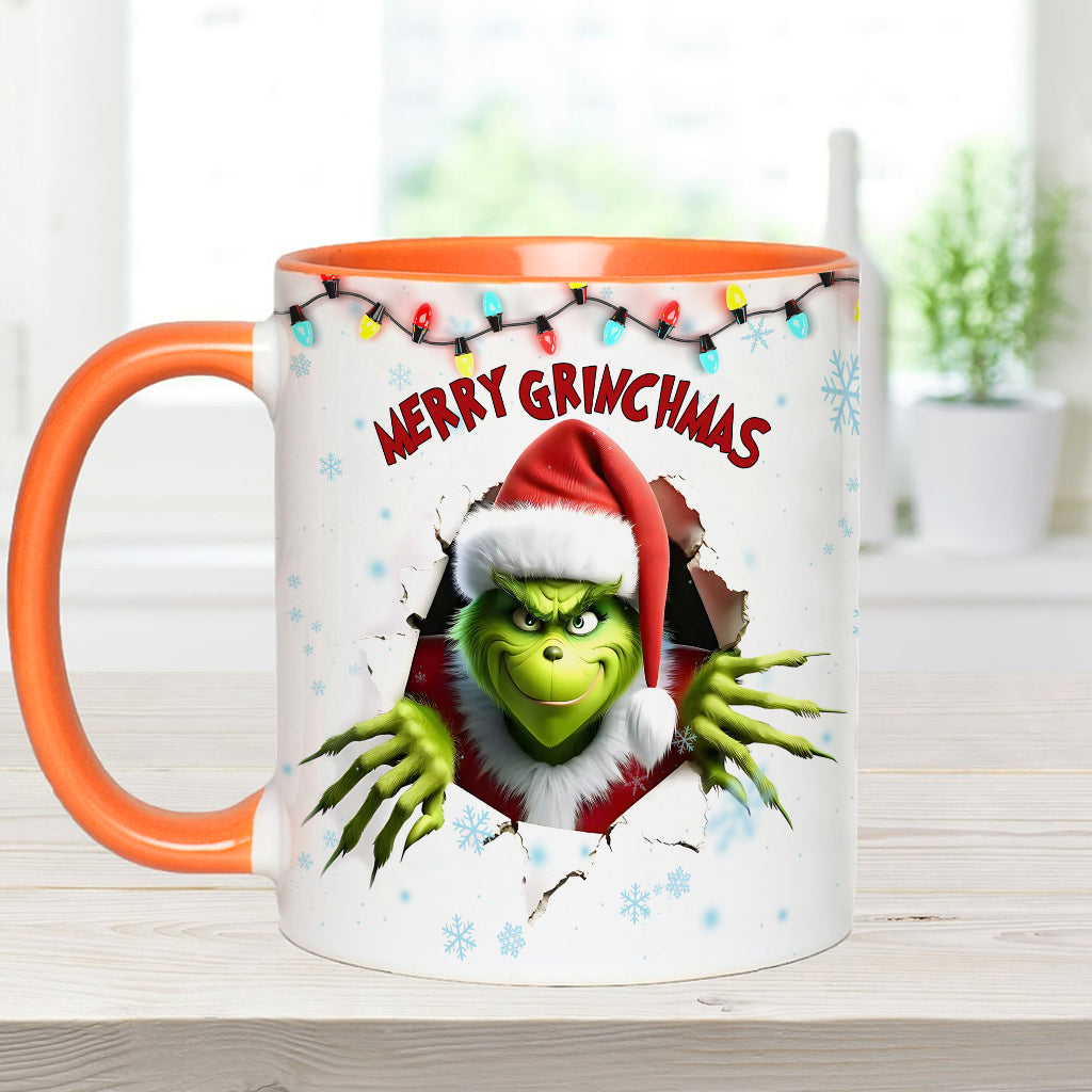 Personalized Merry Grinchmas Accent Mug Custom Name Gift