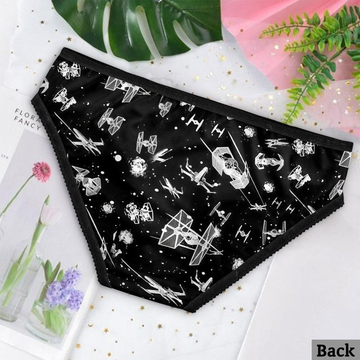 Personalized Lace Border Women Briefs Custom Text Gift for Her