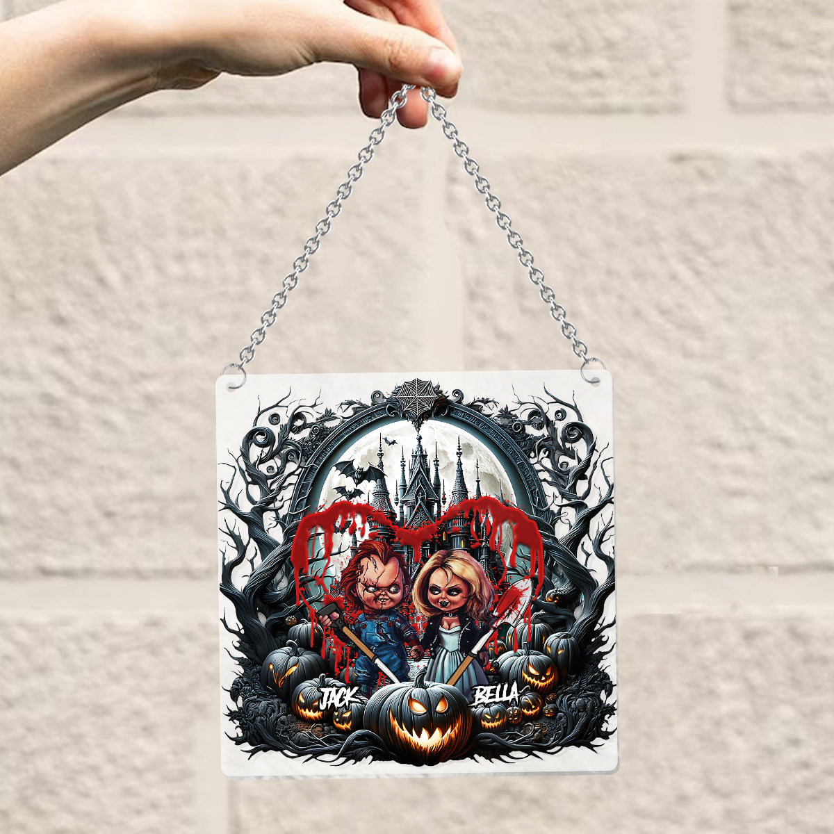 Personalized Halloween Suncatcher Ornament Custom Name Gift