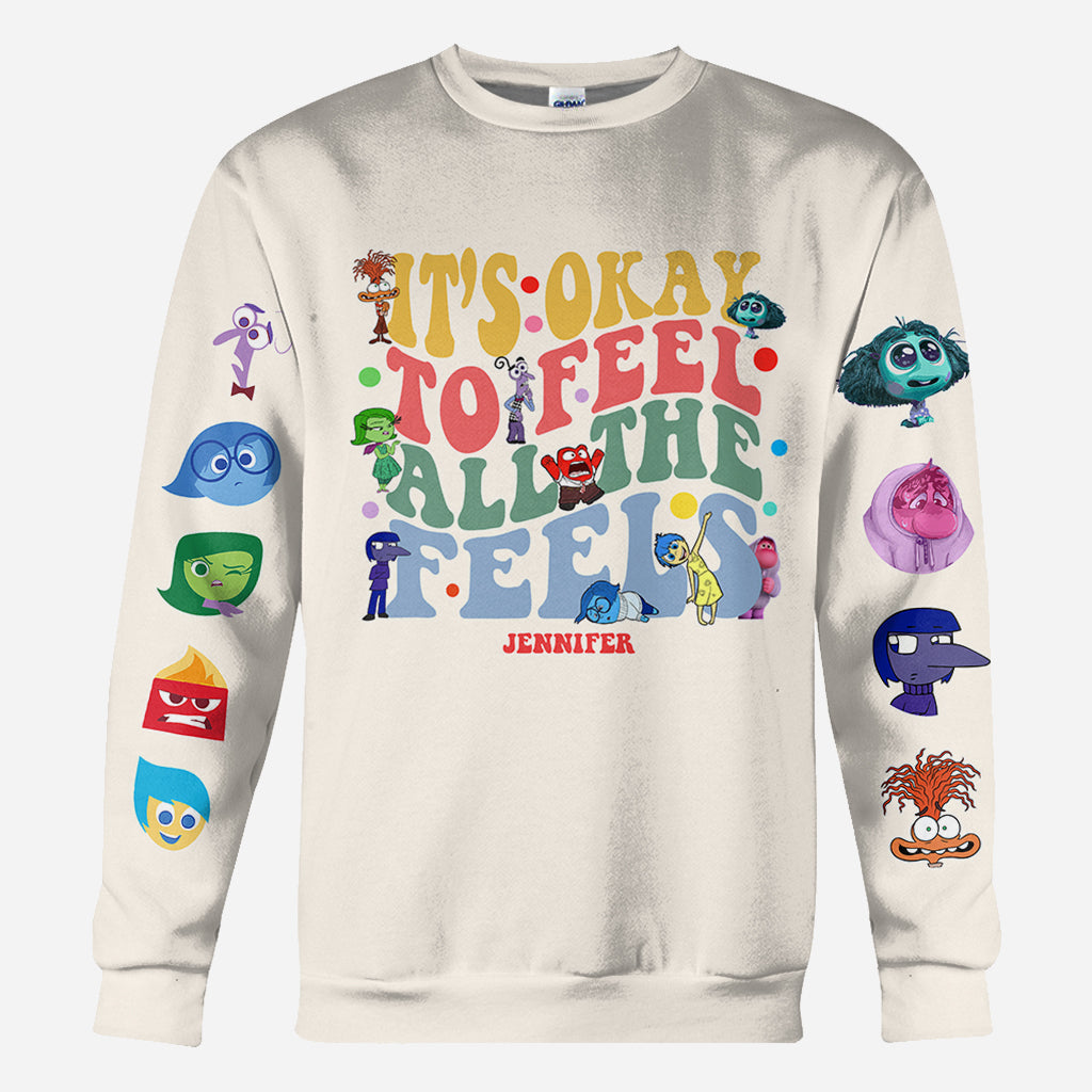 Personalized All Over Shirt for Kids - It's Ok to Feel All the Feels Gift Idea