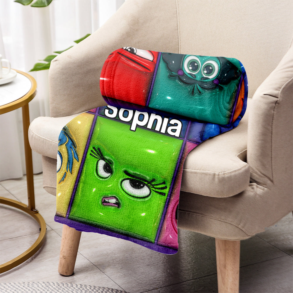 Personalized Flannel Blanket with Emotions Design for Kids