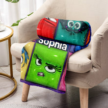 Load image into Gallery viewer, Personalized Flannel Blanket with Emotions Design for Kids
