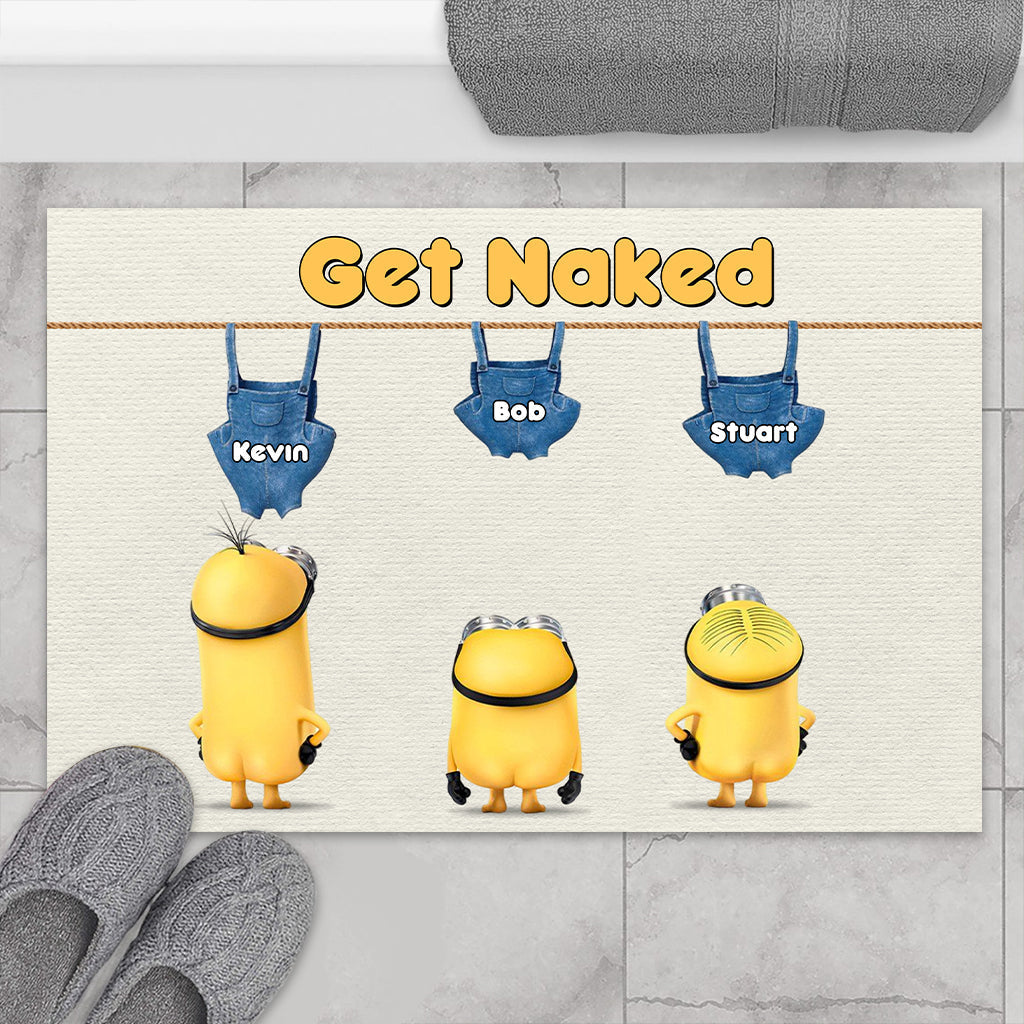 Personalized Get Naked Doormat with Custom Names | Fun Gift for Family