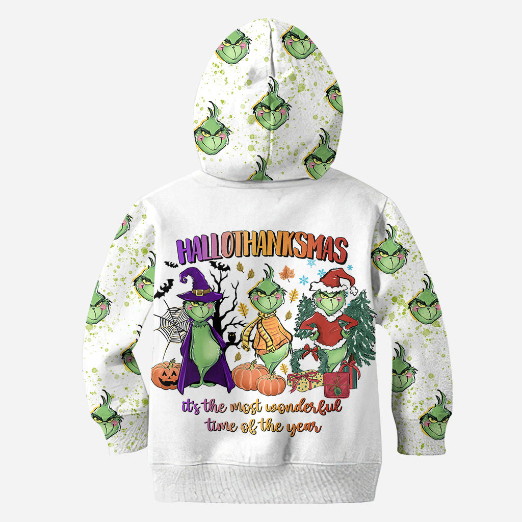 Personalized Grinch Hoodie and Leggings Set for Christmas Gift