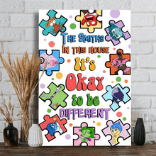 Load image into Gallery viewer, Personalized Puzzle Theme Canvas Print It's Okay to Be Different
