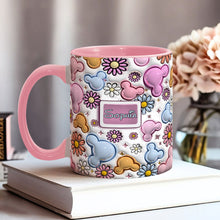 Load image into Gallery viewer, Personalized Disney Floral Accent Mug with Custom Name Gift for Mom
