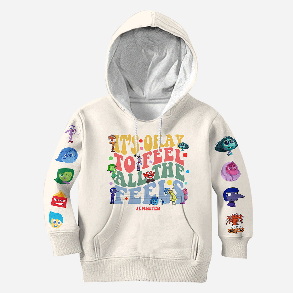 Personalized All Over Shirt for Kids - It's Ok to Feel All the Feels Gift Idea