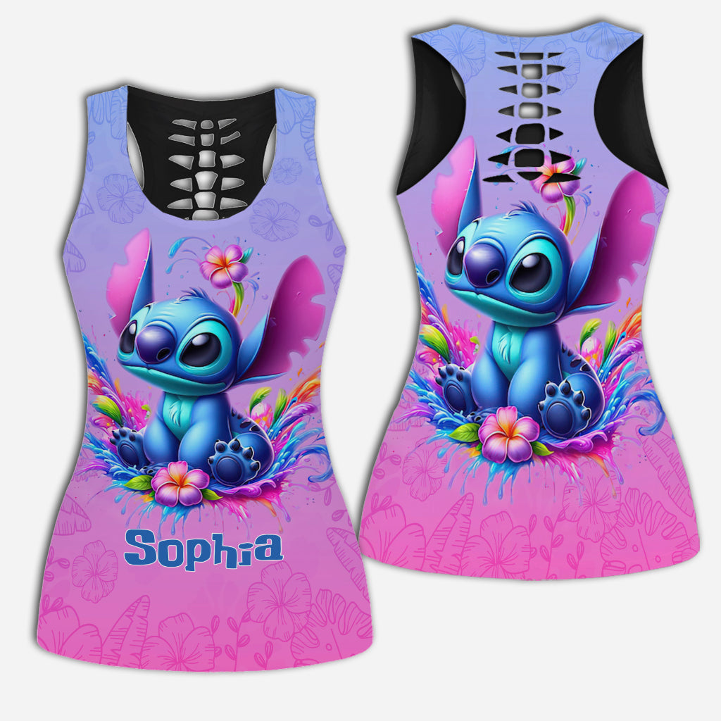 Personalized Ohana Hollow Tank Top & Women Shorts Gift for Kids