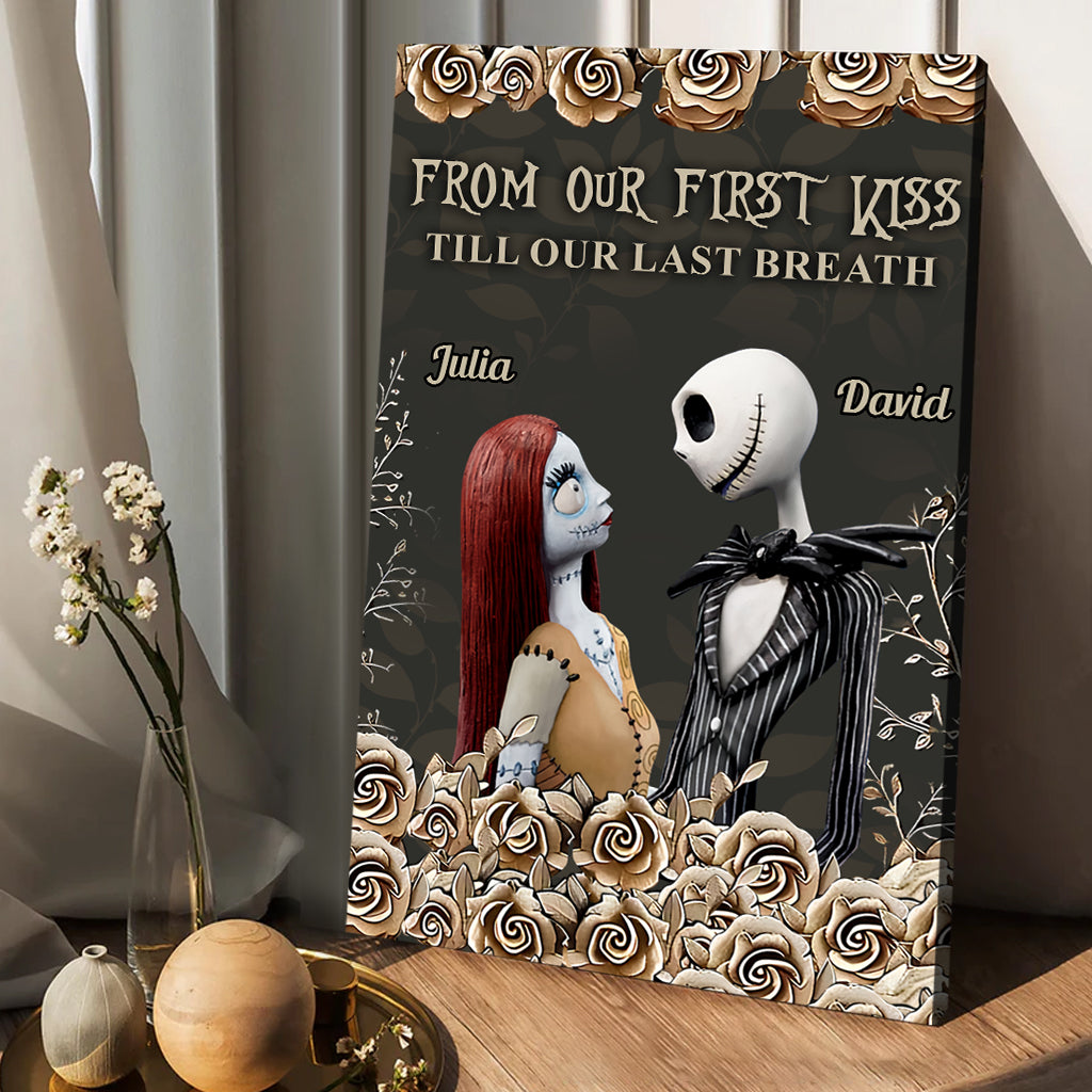 Personalized Nightmare Canvas Art for Couples Custom Name Gift