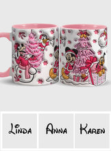 Load image into Gallery viewer, Personalized Christmas Mouse Accent Mug Custom Name Gift

