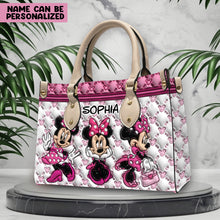 Load image into Gallery viewer, Personalized Pink Leather Handbag with Name - Cute Gift for Mom
