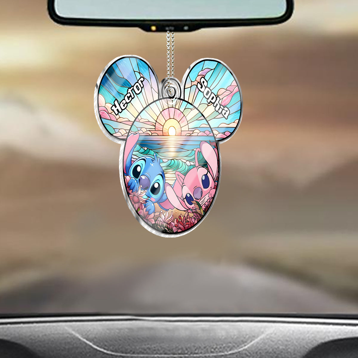 Personalized Ohana Car Ornament Custom Name Gift for Mom/Dad
