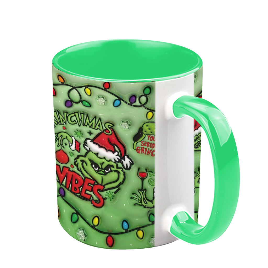 Personalized Grinchmas Vibes Accent Mug Custom Name Gift