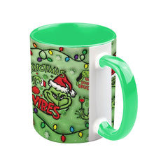Load image into Gallery viewer, Personalized Grinchmas Vibes Accent Mug Custom Name Gift

