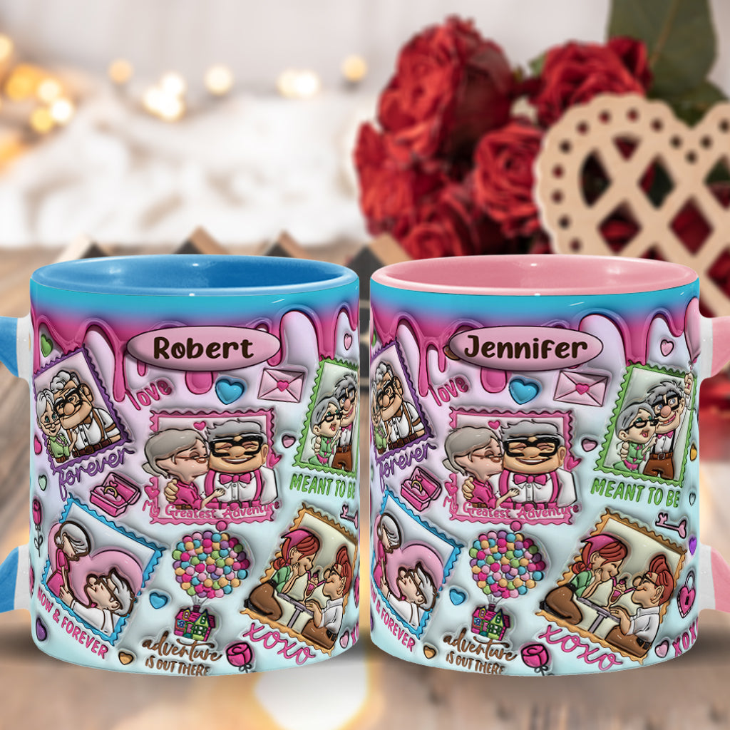 Personalized Two-Tone Accent Mug Custom Name Gift for Couples