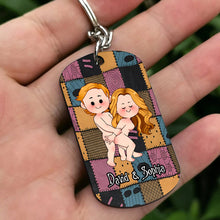 Load image into Gallery viewer, Personalized Stainless Steel Keychain Unique Couple Gift Custom Name for Anniversary
