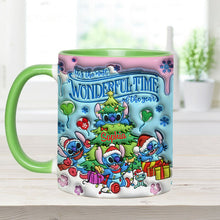 Load image into Gallery viewer, Personalized Merry Stitchmas Accent Mug Custom Name Gift for Christmas
