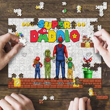 Load image into Gallery viewer, Personalized Super Plumber Jigsaw Puzzle Custom Name Gift for Dad
