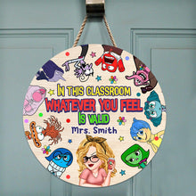 Load image into Gallery viewer, Personalized Classroom Round Wood Sign Custom Name Gift for Teacher
