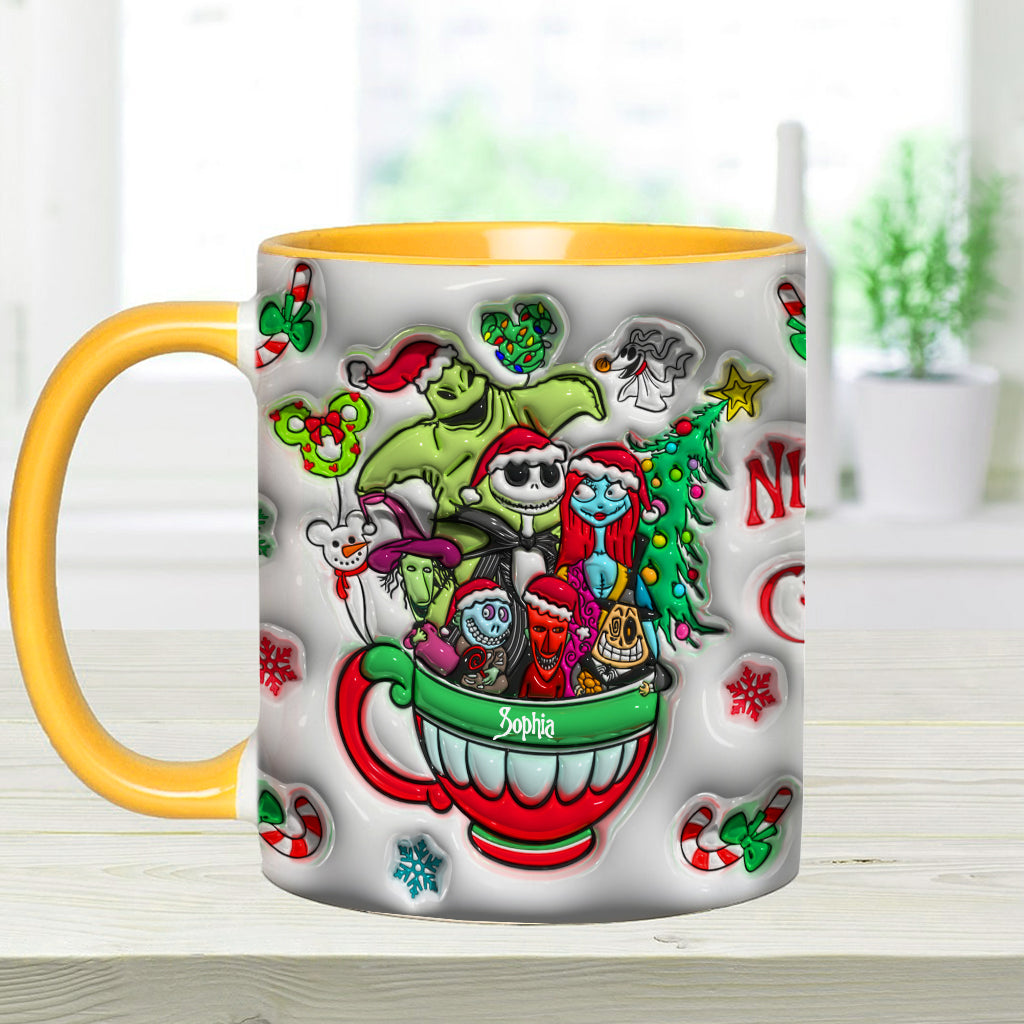 Personalized Merry Grinchmas Accent Mug with Custom Name for Holiday Gifts