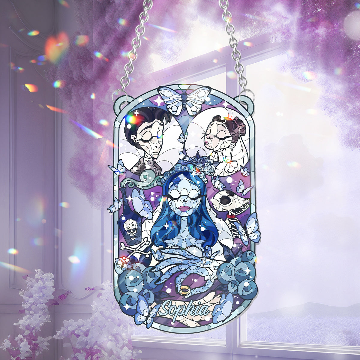 Personalized Halloween Bride Suncatcher Ornament for Home Decor