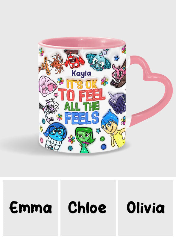 Personalized Heart Handle Mug Custom Name Gift for Mom